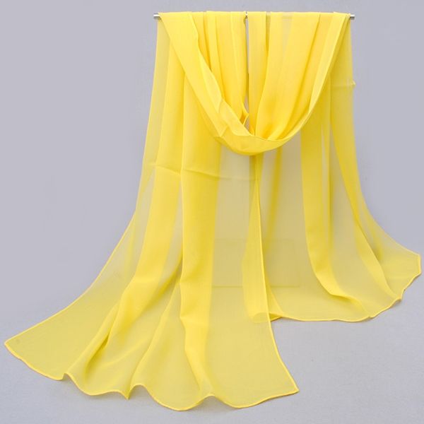 Lenço De Chiffon Feminino De Cor Sólida