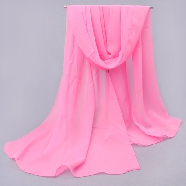 Lenço De Chiffon Feminino De Cor Sólida