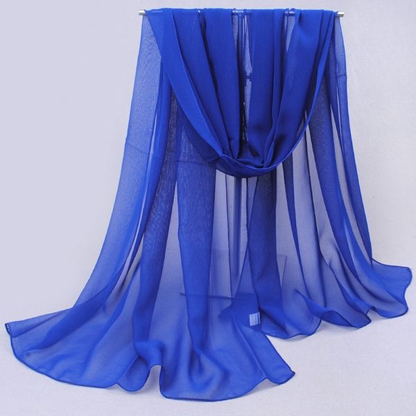 Lenço De Chiffon Feminino De Cor Sólida