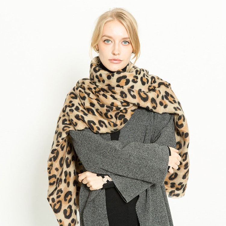 Lenços De Leopardo De Acrílico Estampado Feminino