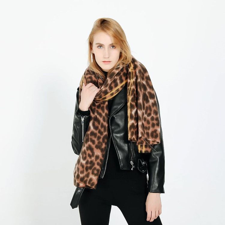 Lenços De Leopardo De Acrílico Estampado Feminino