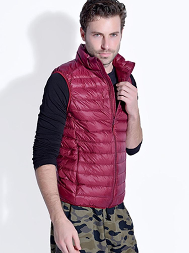 Inverno 90% Duck Down Colete Solto Jaqueta Masculina Sem Mangas