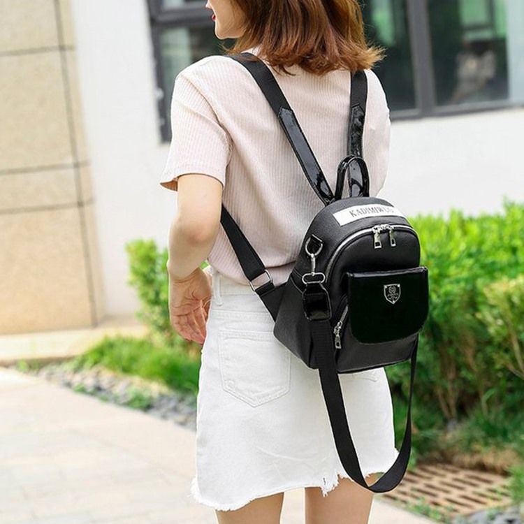 Fio Pu Letter Backpack