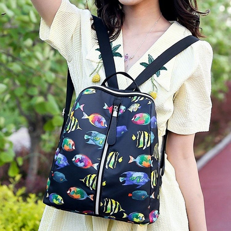 Mochila Oxford Fish Print