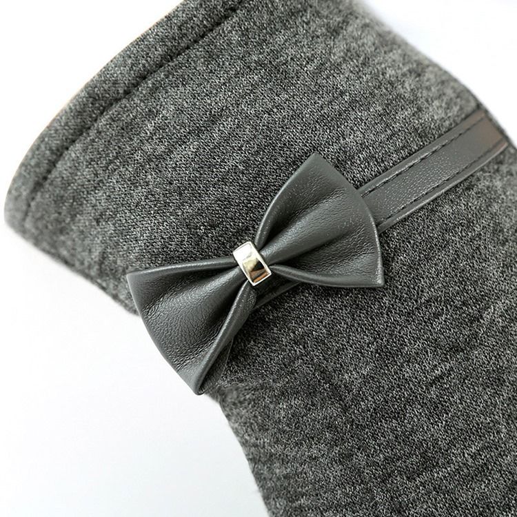 Luvas Bowknot Feminino Simples De Inverno