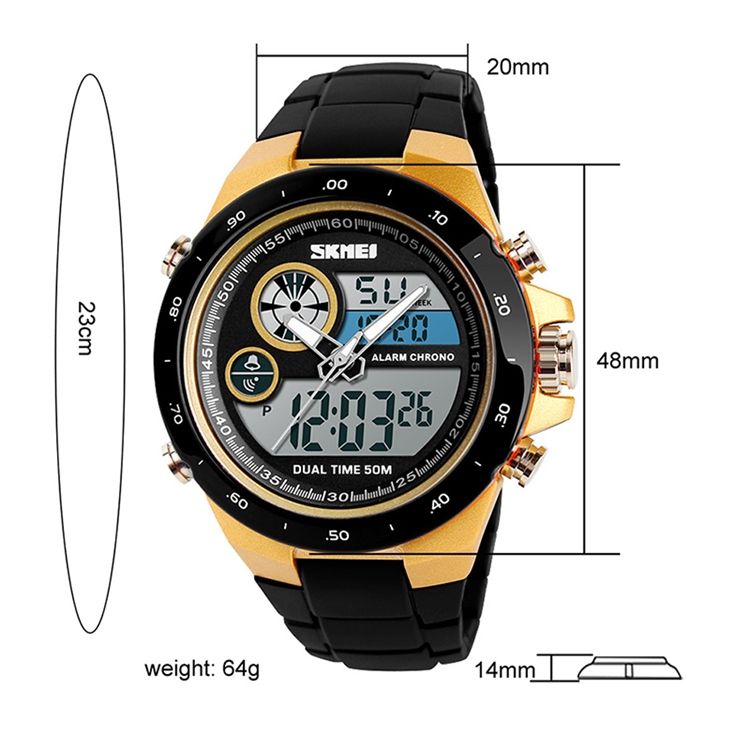 Masculino Masculino Eletrônico Quartz Double Movements Tape Watch