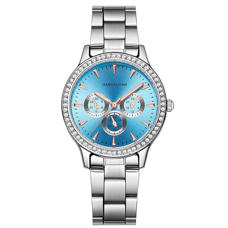 Relógio Feminino Com Pulseira De Aço De Quartzo À Prova D'água