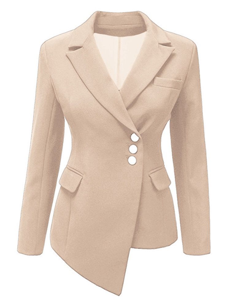 Blazer Assimétrico Feminino De Lapela Lisa