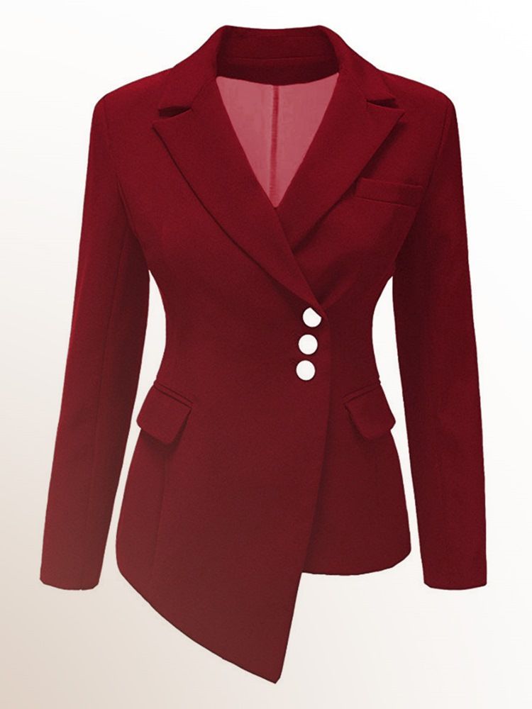 Blazer Assimétrico Feminino De Lapela Lisa