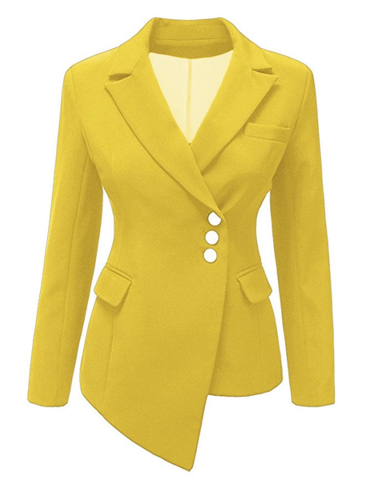 Blazer Assimétrico Feminino De Lapela Lisa