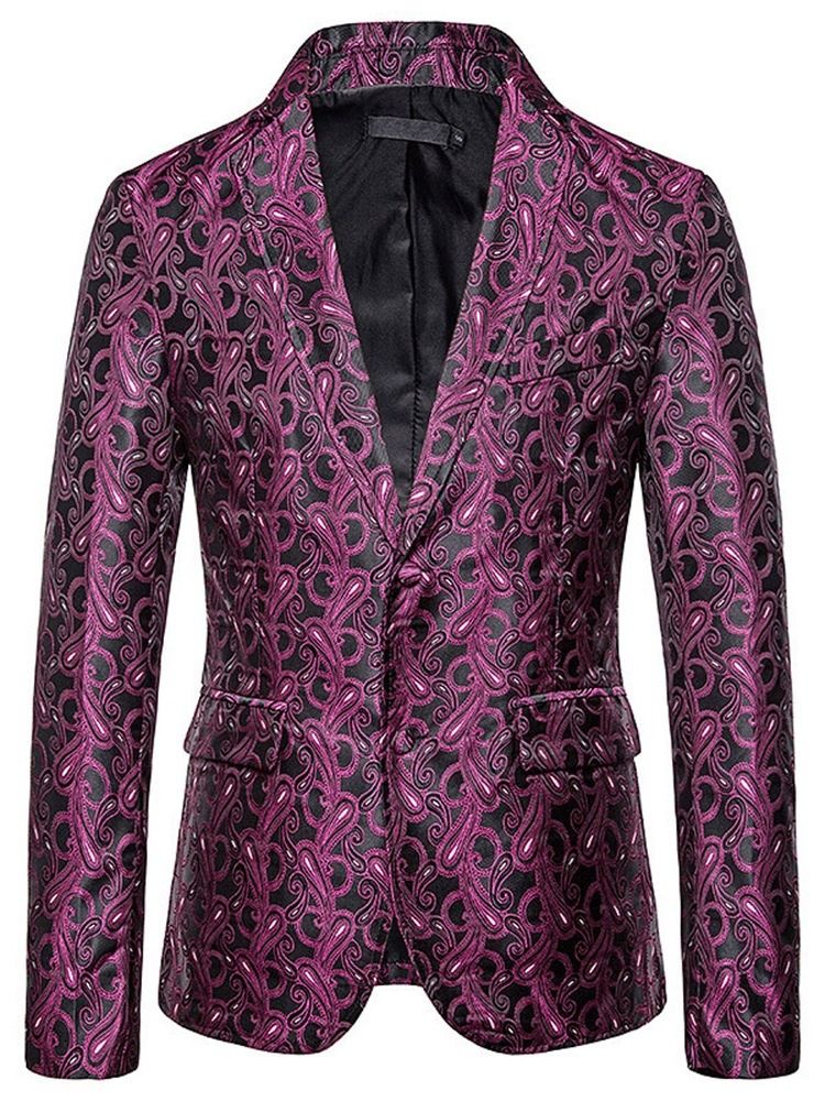 Blazer Casual Masculino Com Estampa De Peito Único