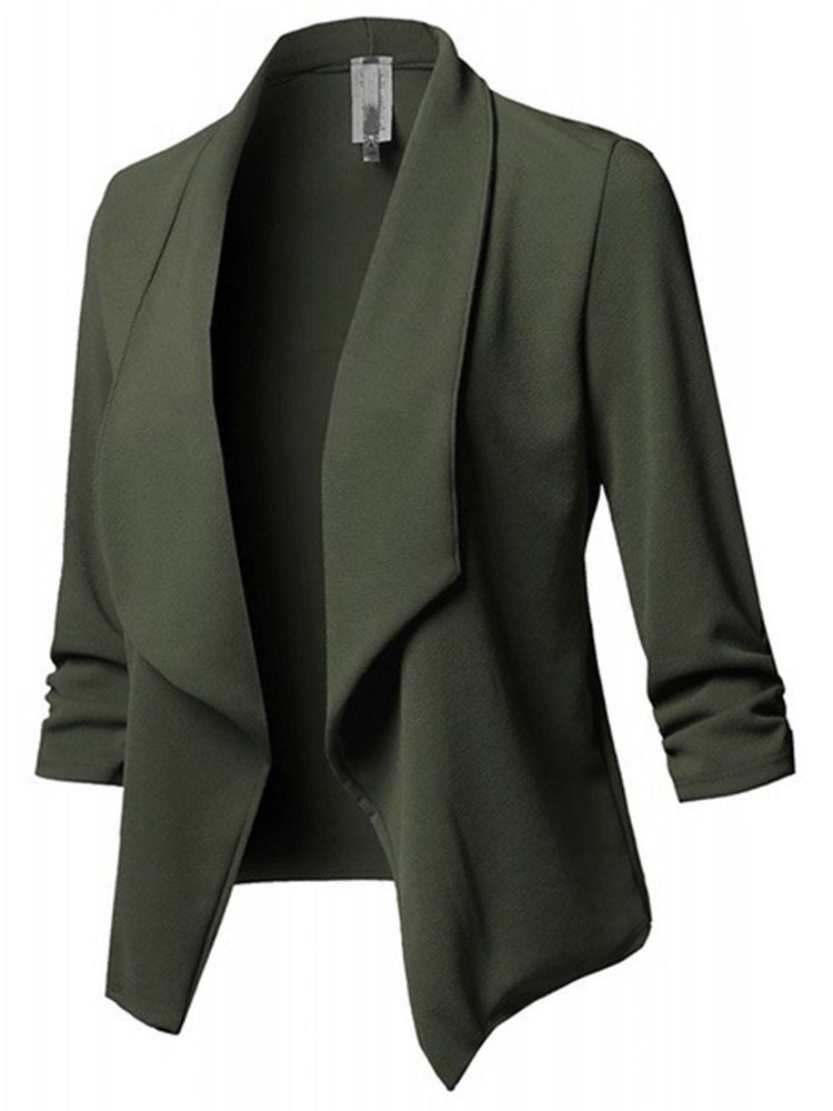 Blazer Feminino Liso De Manga Comprida Padrão Regular Casual