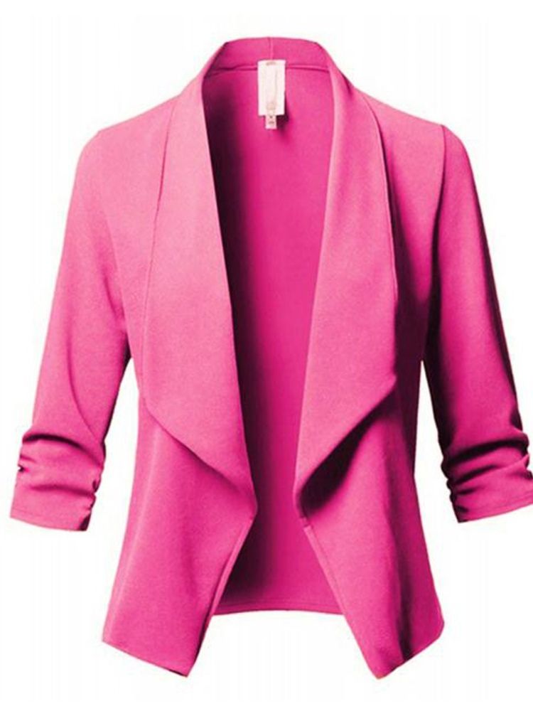 Blazer Feminino Liso De Manga Comprida Padrão Regular Casual