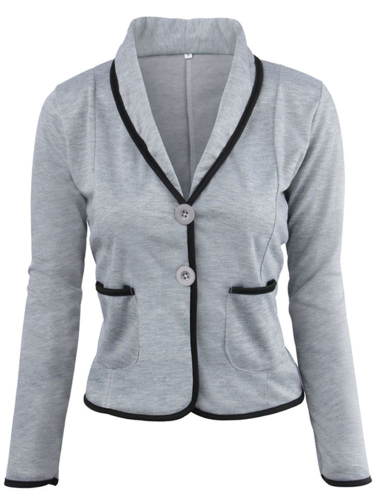 Blazer Feminino De Peito Único Manga Comprida Padrão Outono Casual