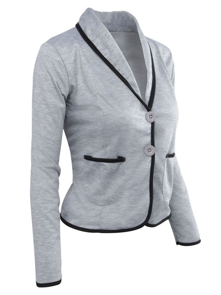 Blazer Feminino De Peito Único Manga Comprida Padrão Outono Casual