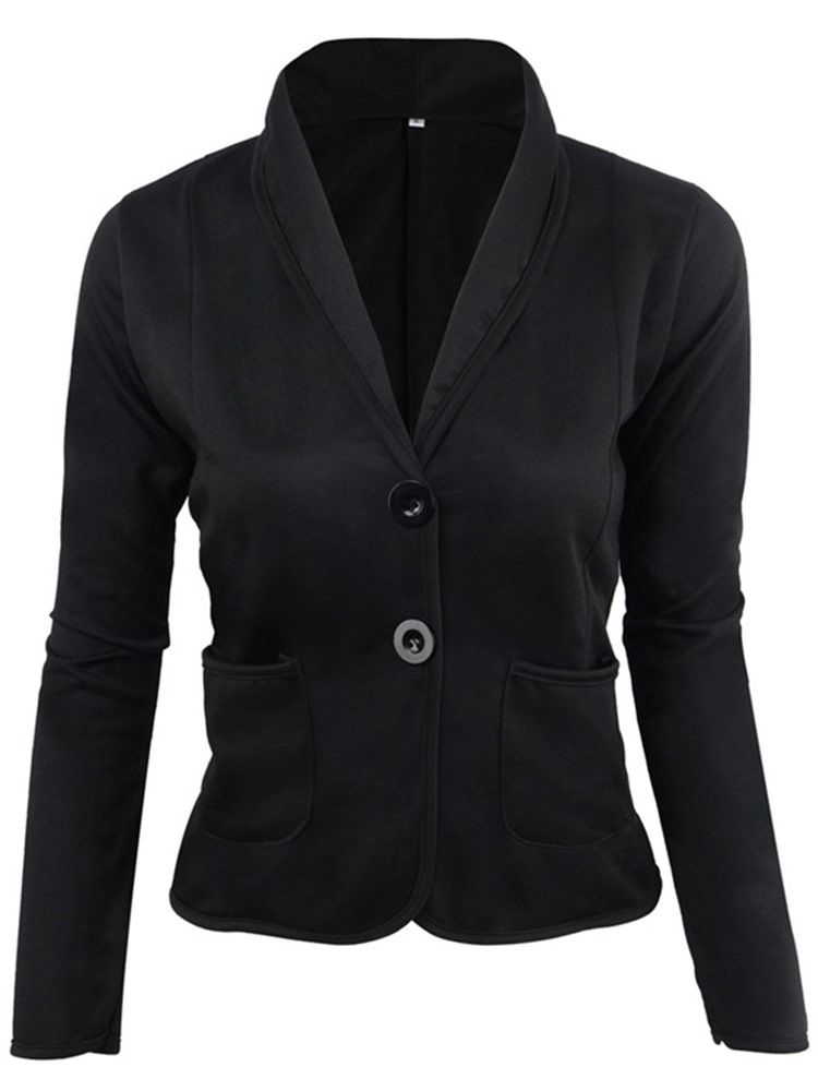 Blazer Feminino De Peito Único Manga Comprida Padrão Outono Casual