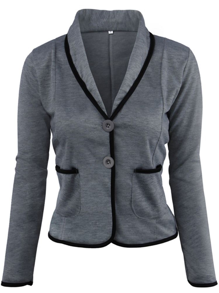 Blazer Feminino De Peito Único Manga Comprida Padrão Outono Casual