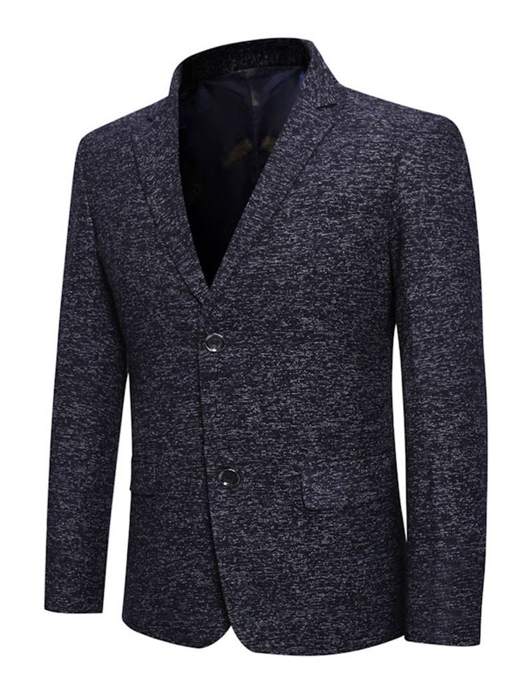 Blazer De Lapela Masculino Com Corte Único De Peito