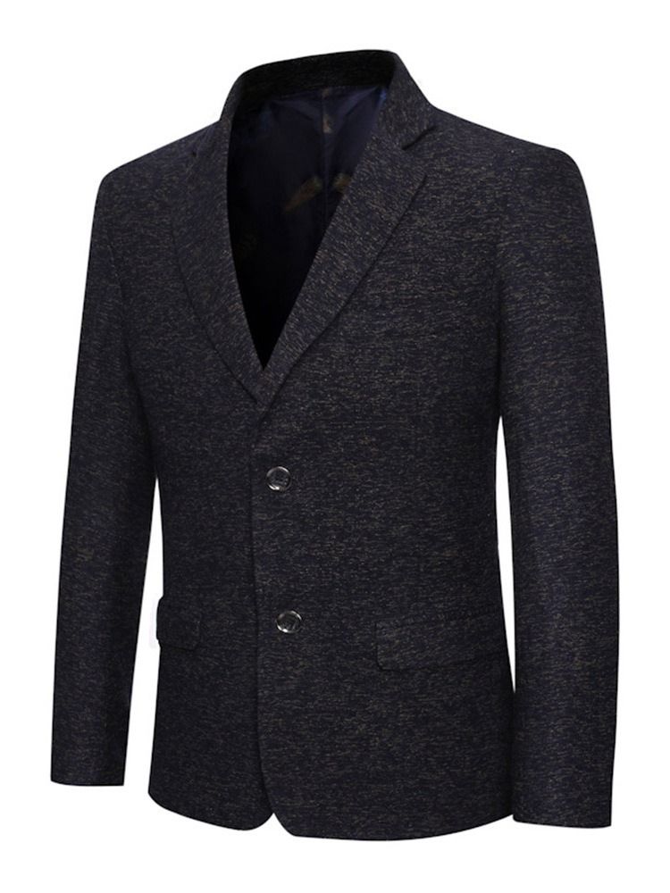 Blazer De Lapela Masculino Com Corte Único De Peito