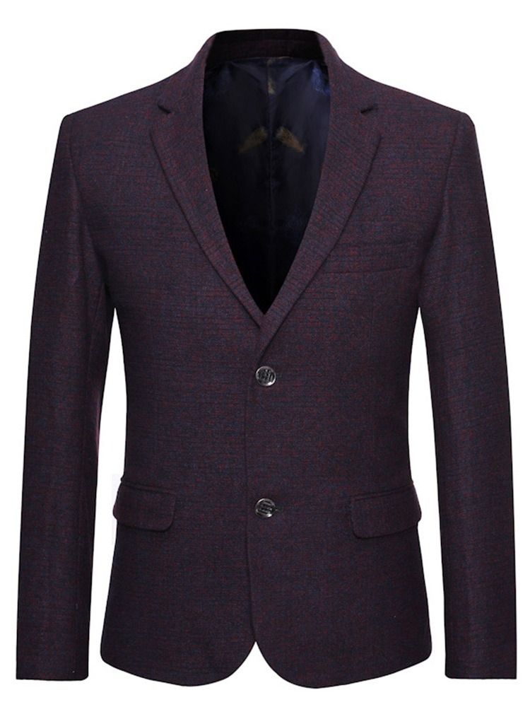 Blazer De Lapela Masculino Com Corte Único De Peito