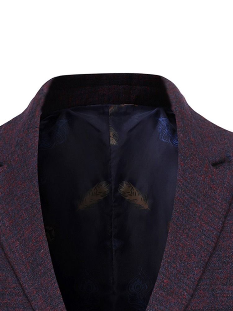 Blazer De Lapela Masculino Com Corte Único De Peito