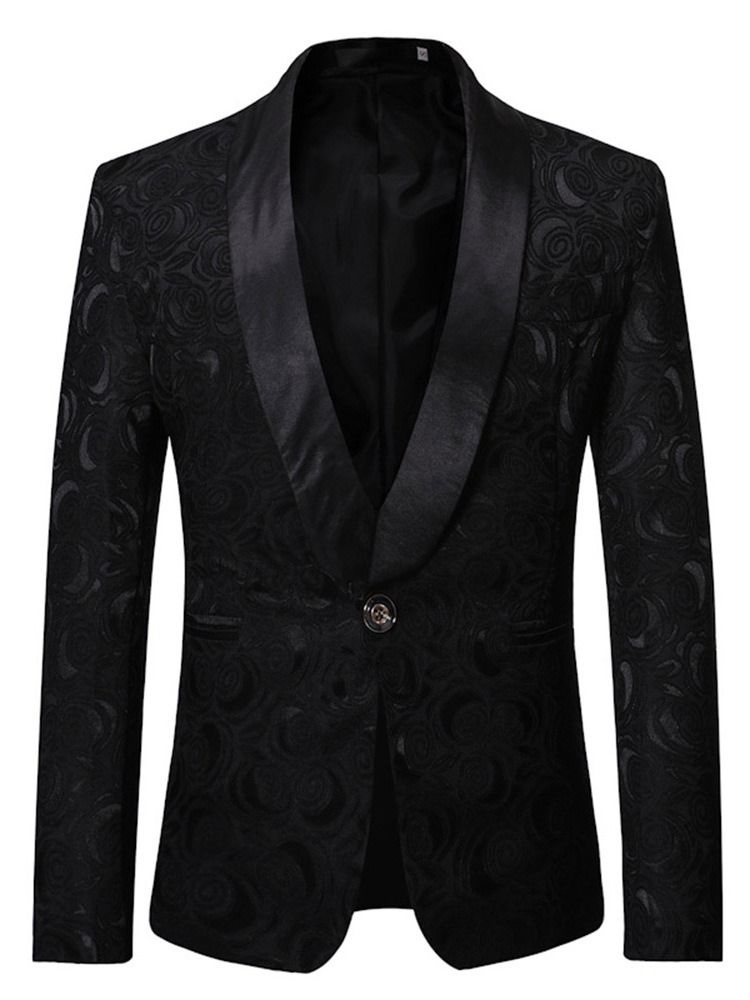 Blazer De Lazer Casual Masculino Com Estampa Reta