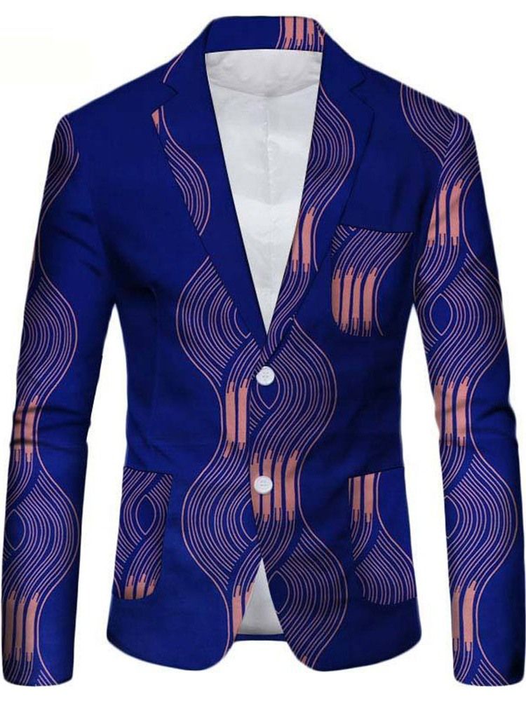 Blazer De Lazer Masculino Casual Com Lapela Entalhada Única