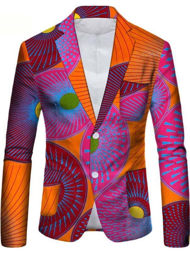 Blazer De Lazer Masculino Casual Com Lapela Entalhada Única