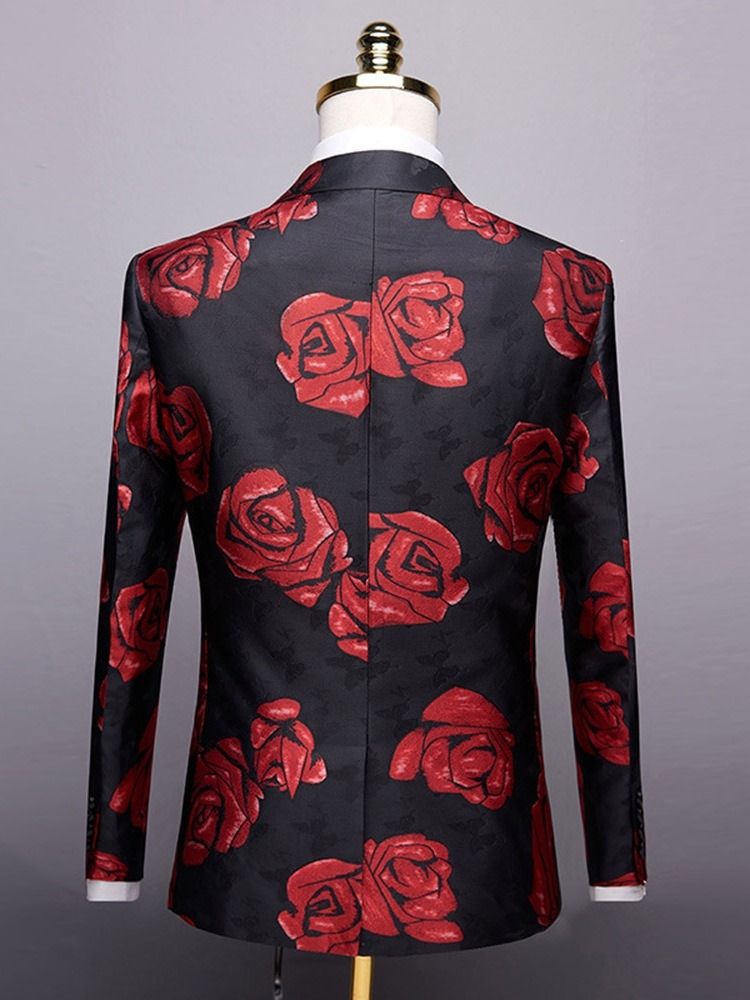 Blazer De Lazer Masculino Com Estampa Floral Slim