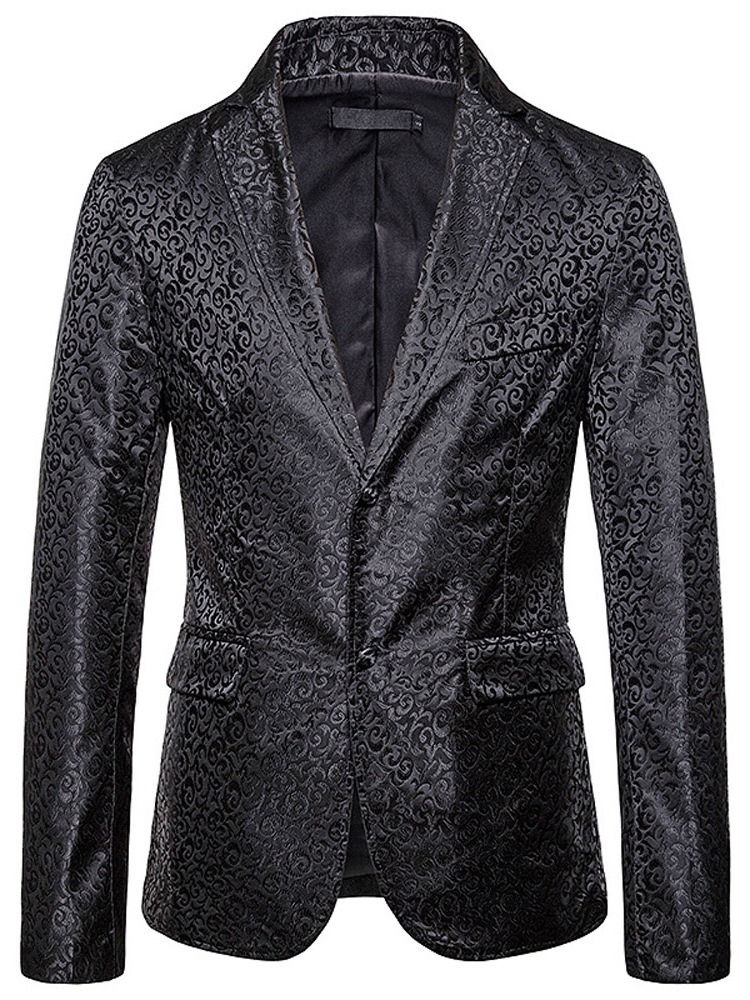 Blazer De Lazer Masculino Com Estampa Solta De Peito Único