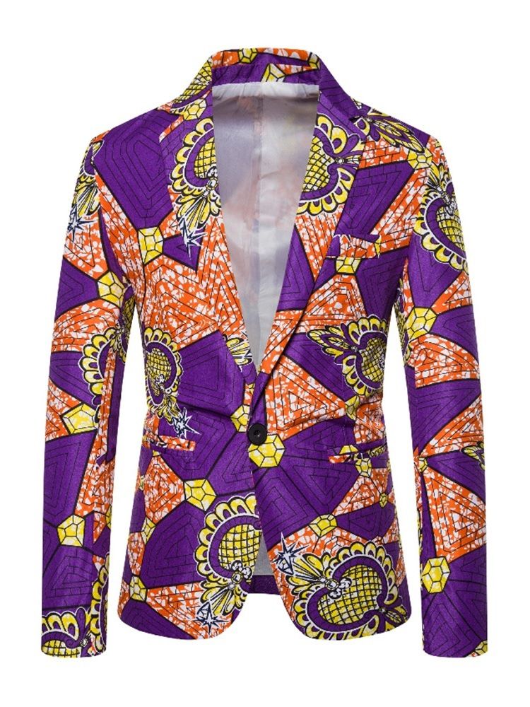 Blazer De Lazer Masculino Com Impressão De Um Botão Solto