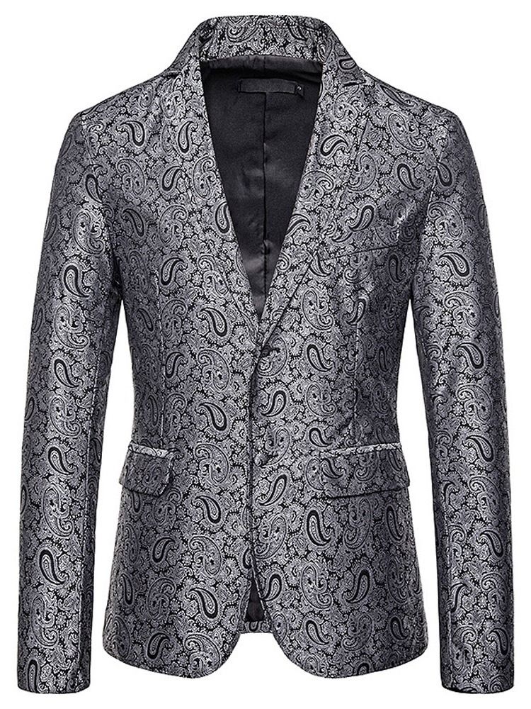 Blazer De Lazer Masculino Com Lapela Entalhada De Corte Único