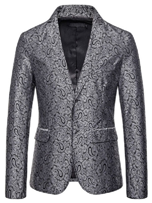 Blazer De Lazer Masculino Com Lapela Entalhada De Corte Único