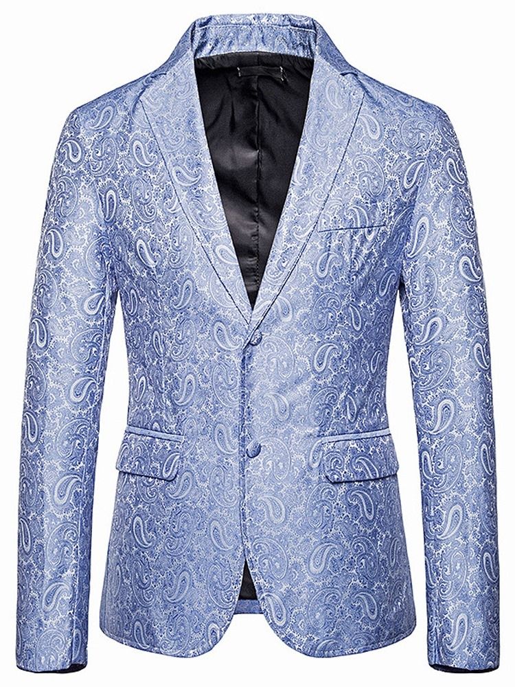 Blazer De Lazer Masculino Com Lapela Entalhada De Corte Único