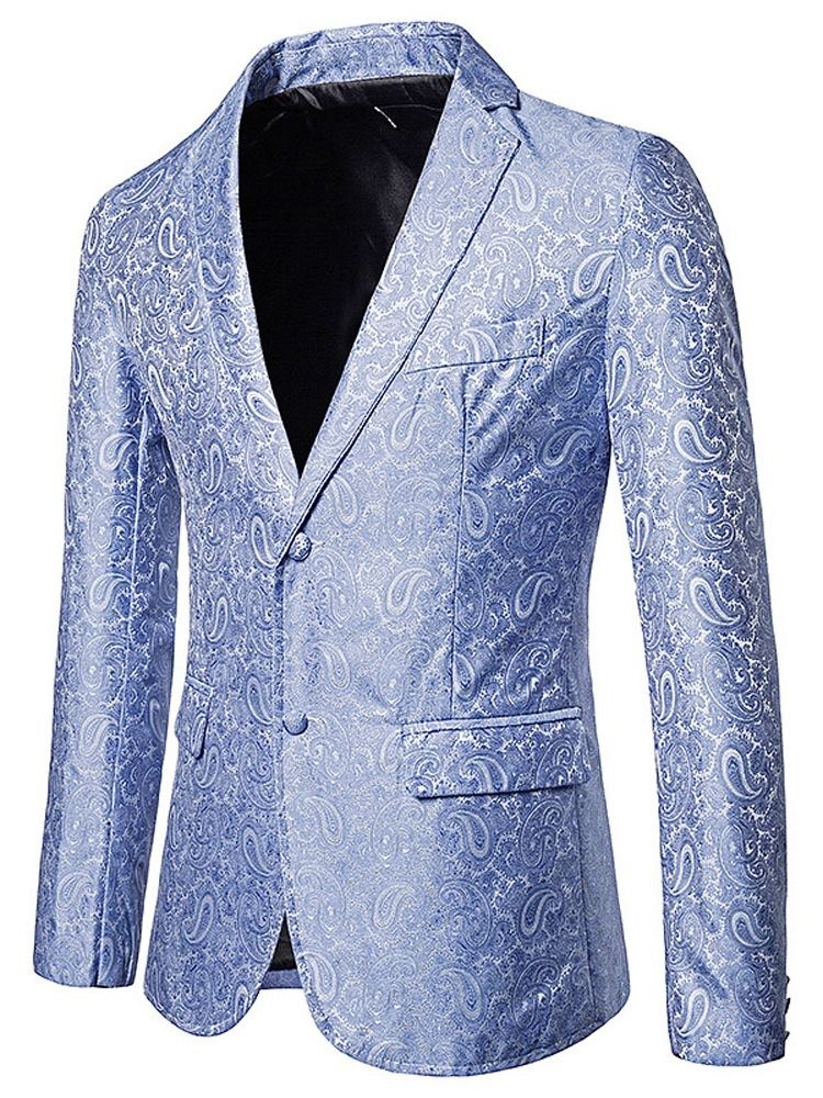 Blazer De Lazer Masculino Com Lapela Entalhada De Corte Único