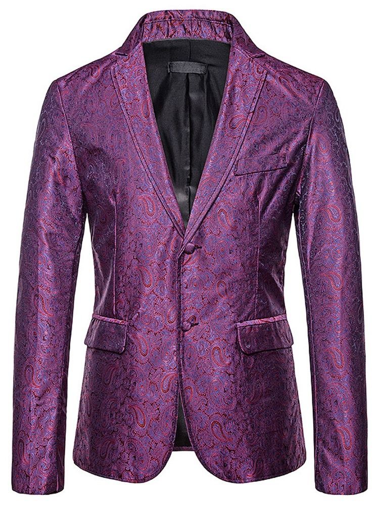 Blazer De Lazer Masculino Com Lapela Entalhada De Corte Único