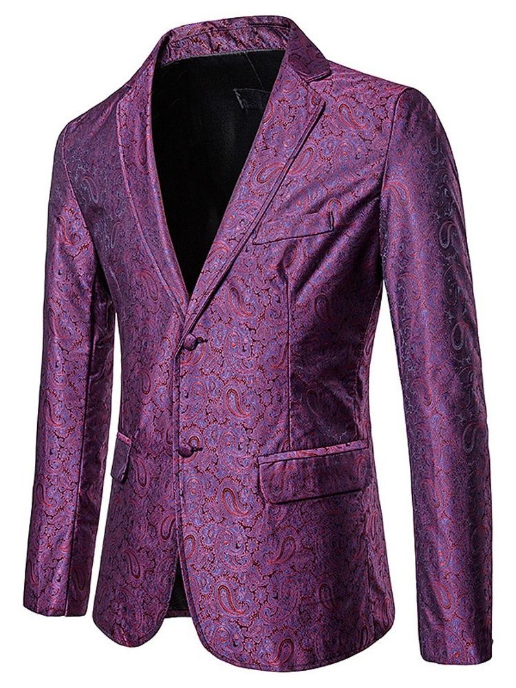 Blazer De Lazer Masculino Com Lapela Entalhada De Corte Único