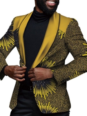 Blazer De Lazer Masculino Slim Com Impressão De Um Botão