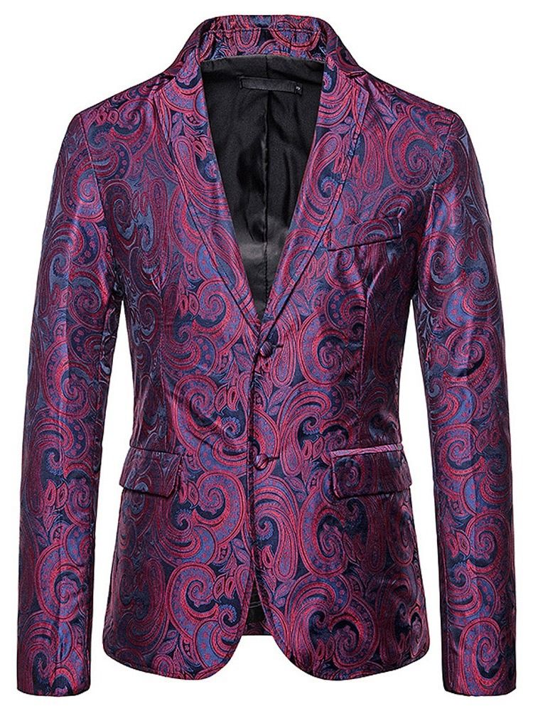 Blazer De Lazer Masculino Slim Entalhado Lapela Patchwork