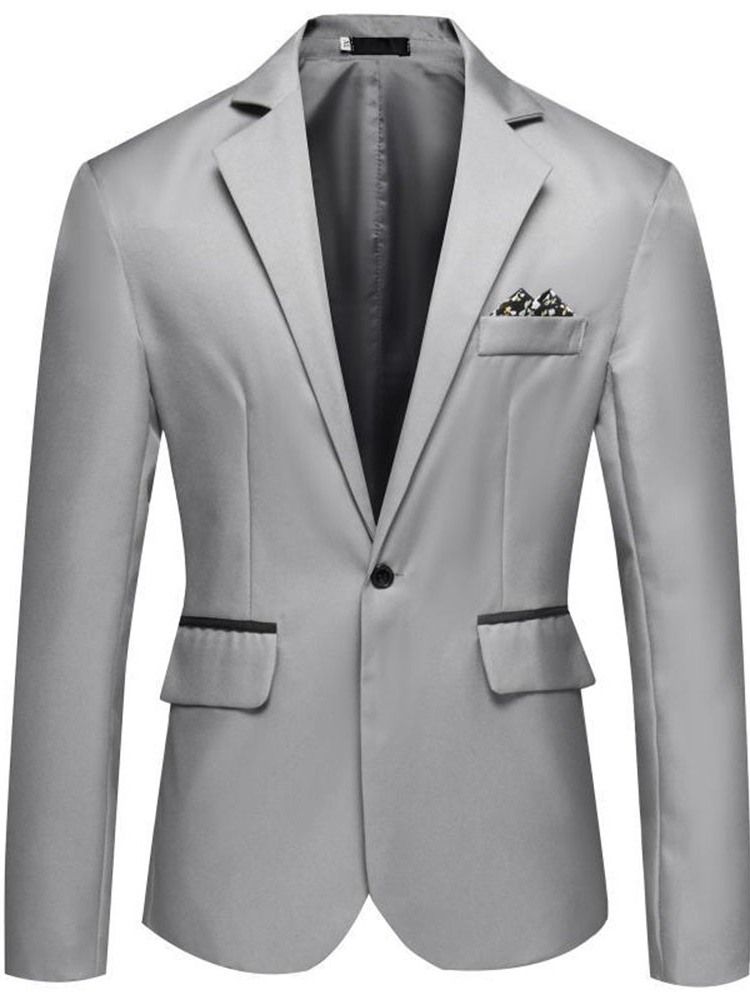 Blazer Masculino Fino De Lapela Com Entalhe Liso