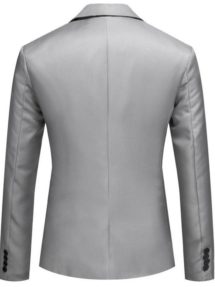 Blazer Masculino Fino De Lapela Com Entalhe Liso