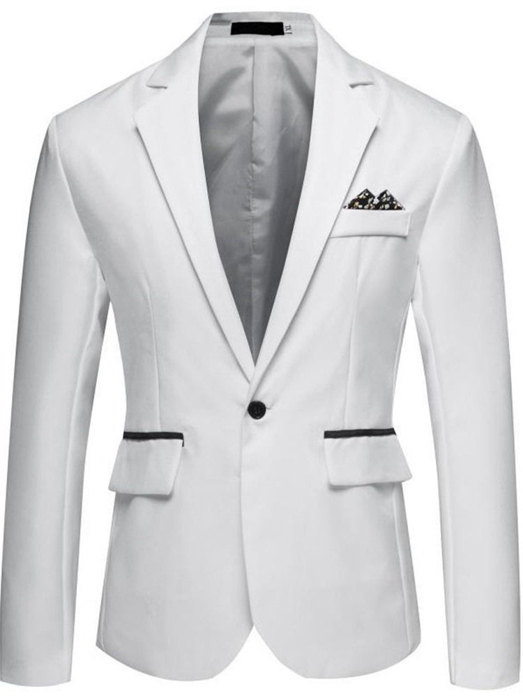 Blazer Masculino Fino De Lapela Com Entalhe Liso