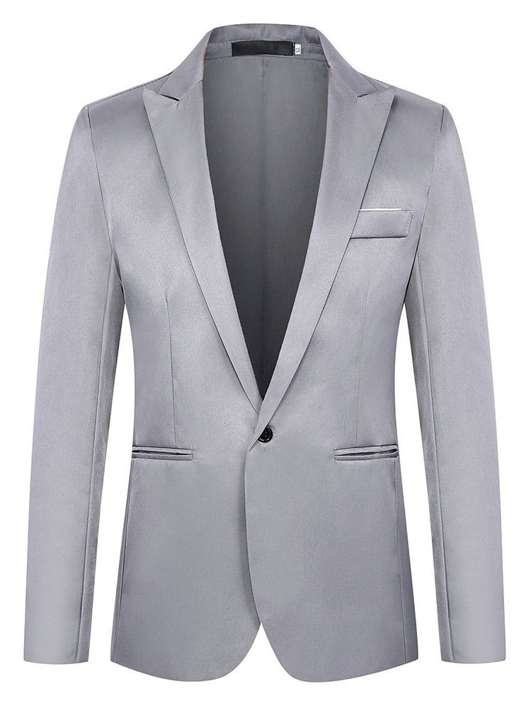 Blazer Masculino Fino De Lapela Entalhada Com Um Botão