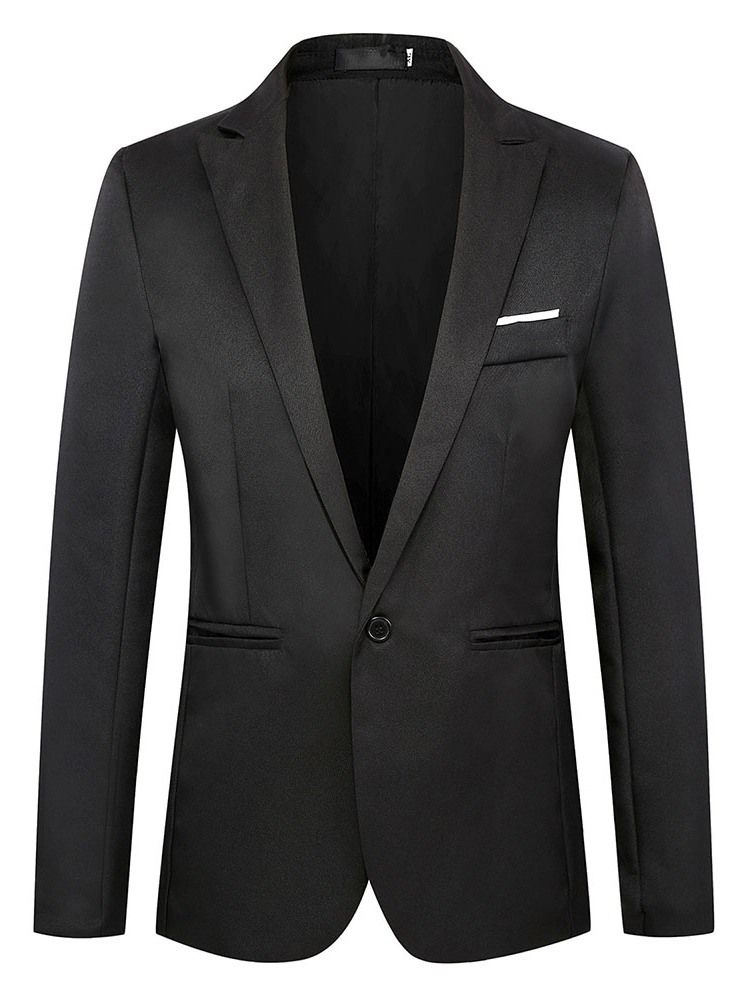 Blazer Masculino Fino De Lapela Entalhada Com Um Botão