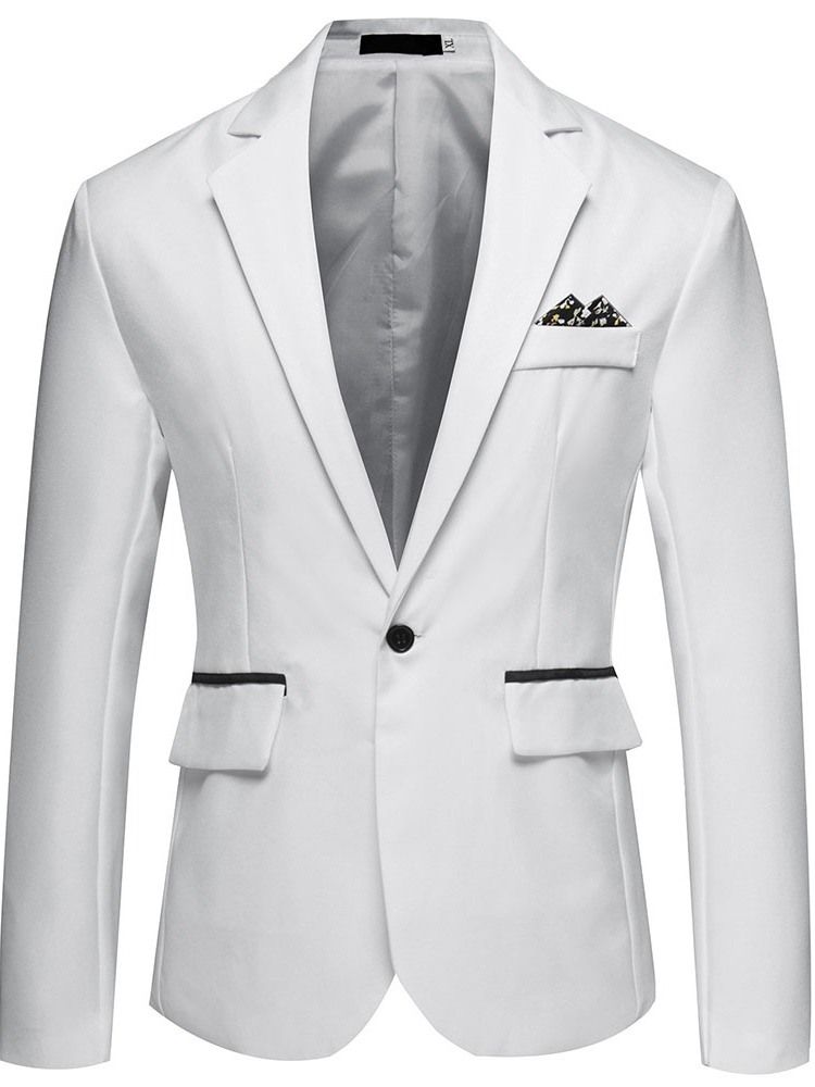 Blazer Masculino De Lapela Com Botão Entalhado