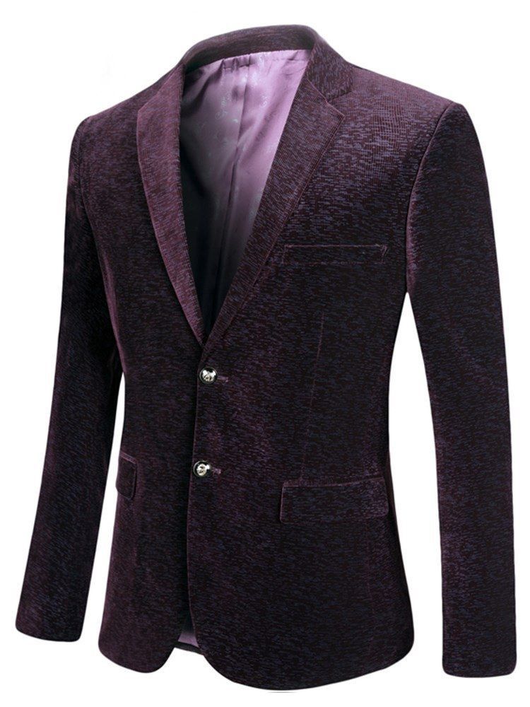 Blazer De Smoking Casual Masculino Com Lapela Entalhada Estampada