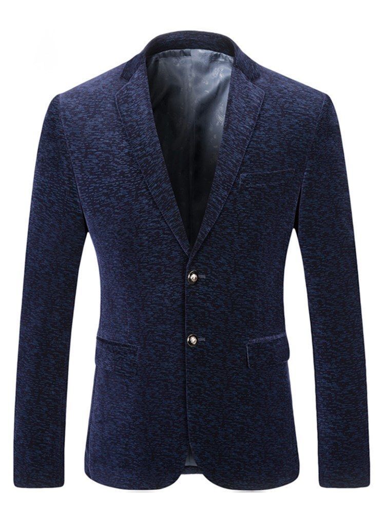 Blazer De Smoking Casual Masculino Com Lapela Entalhada Estampada