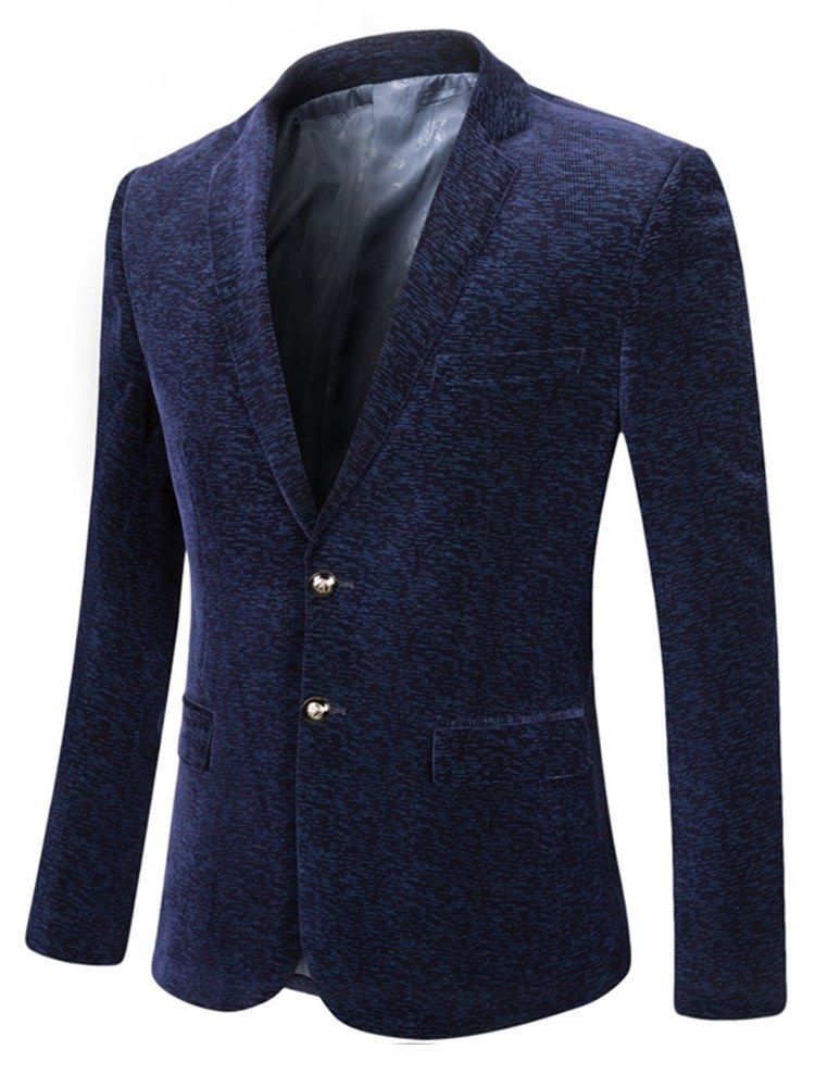 Blazer De Smoking Casual Masculino Com Lapela Entalhada Estampada