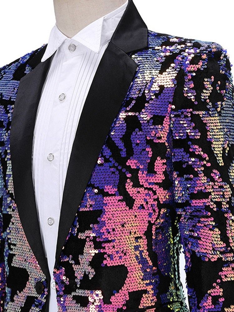 Bloco De Lantejoulas Trajes De Palco Da Moda Blazers Masculinos