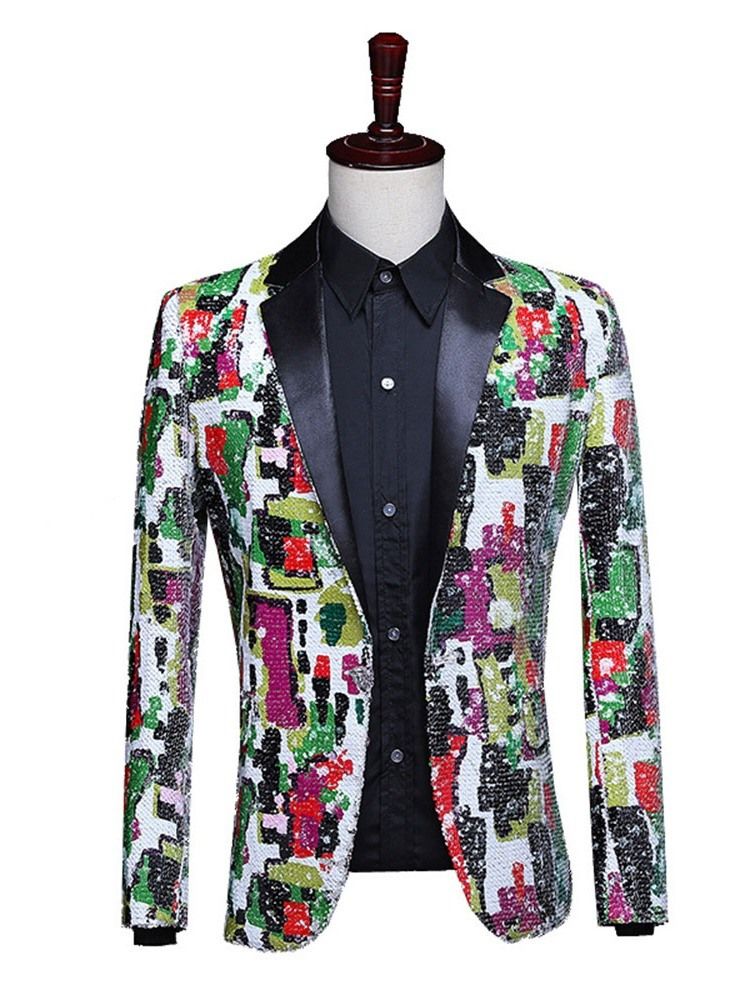 Botão Color Block Stage Trajes Masculino Blazers